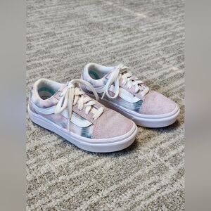 Vans Kids' Cloud Wash ComfyCush Old Skool Shoes pink gray size 12